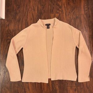 Vintage 2001 Banana Republic Women's Beige Open-Front Cardigan 100% Cotton